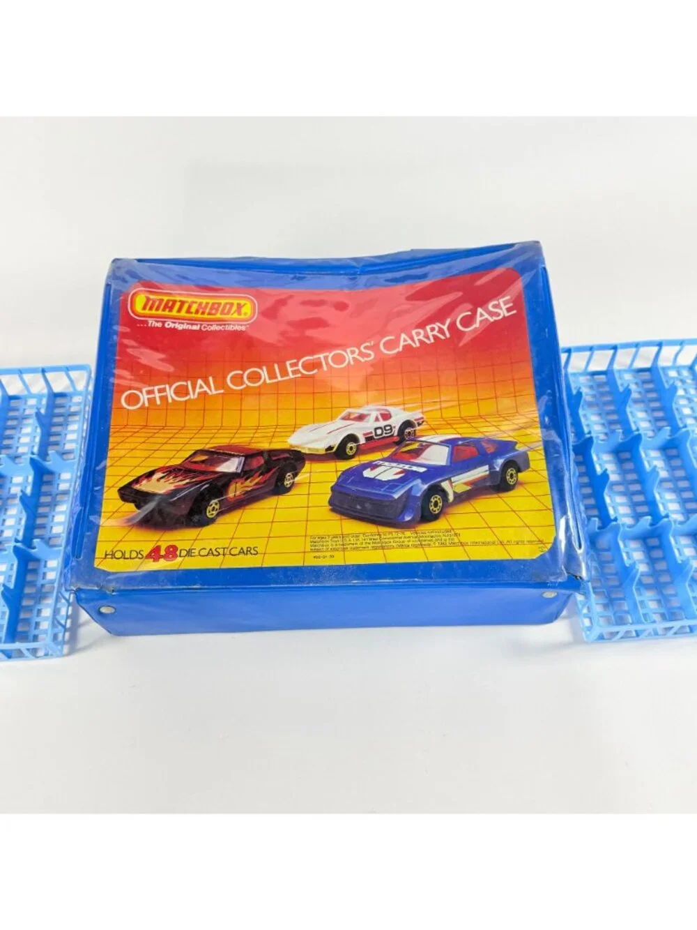 Vintage 1983 Empty Matchbox Official Collectors Car Carrier Case Blue w/2 Trays